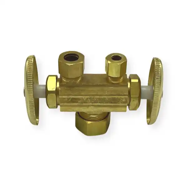1/4'' OD X 3/8'' OD X 5/8'' OD Dual Shutoff Stop (Lead-Free)
