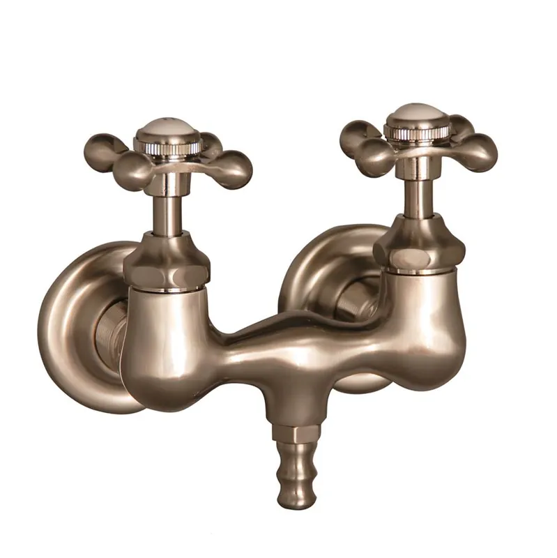 Barclay 4050-MC-SN Wall Mount Tub Filler with Metal Cross Handles