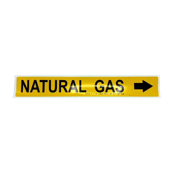 Small Gas Piping Labels (3/4'' X 1 1/4'') with arrow
