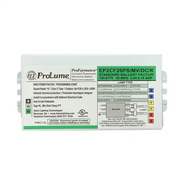 Halco Lighting 52106 Electronic Compact Fluorescent Ballast Kit