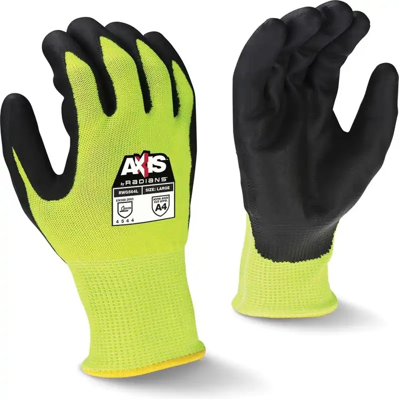 Radians RWG564-L-DZ AXIS Cut Protection Level A4 Work Glove