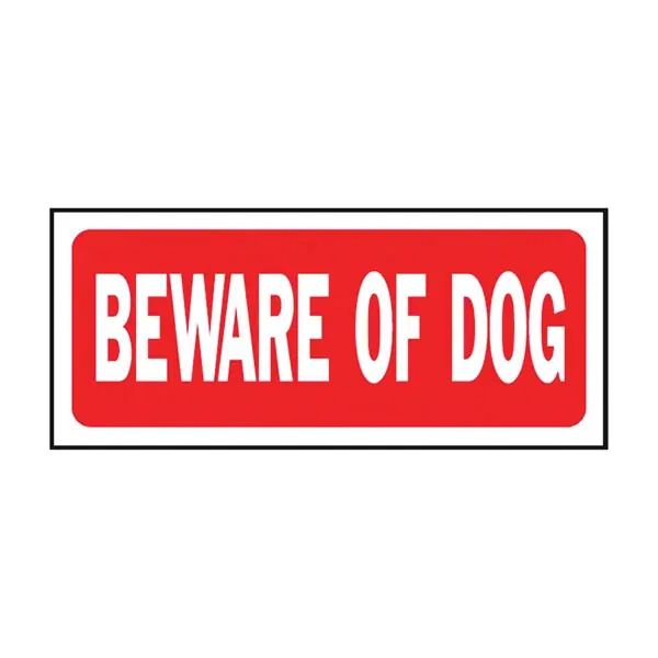 HY-KO 23001 Beware Of Dog Rectangular Fence Sign