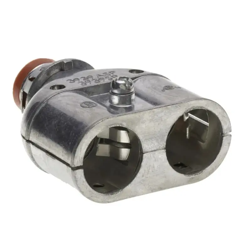 Bridgeport 3939SP E-Z Lock Snap-in Connector Duplex 1/2 Die Cast Zinc