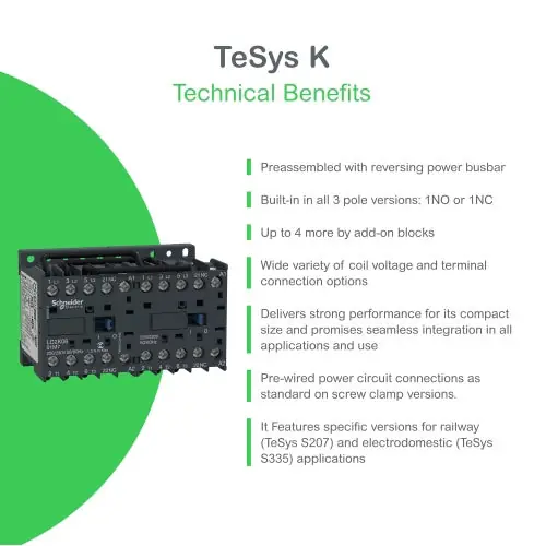 Schneider Electric LC2K0901P7 TeSys K Reversing Contactor