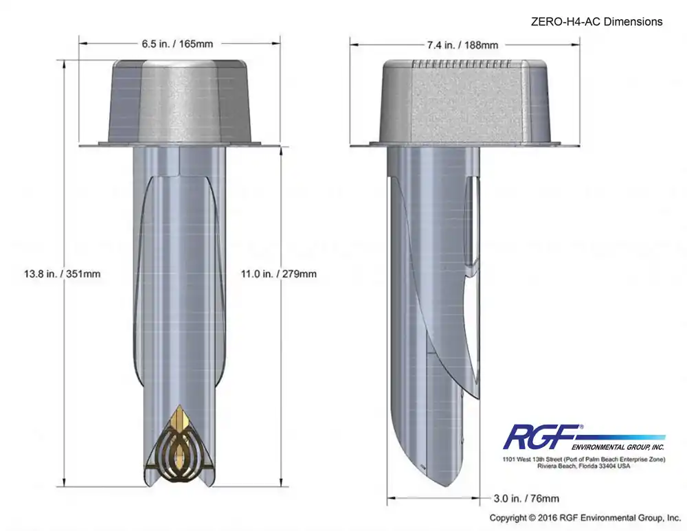 RGF ZERO-H4-AC-T RGF ZERO In-Duct Air Purifier