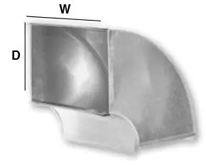 Gray Metal Products 22X8-120SD Slide & Drive Trunk Elbow 22 x 8 - Shortway