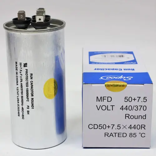 Sealed Unit Parts Supco CD50+7.5X440R Dual Run Capacitor