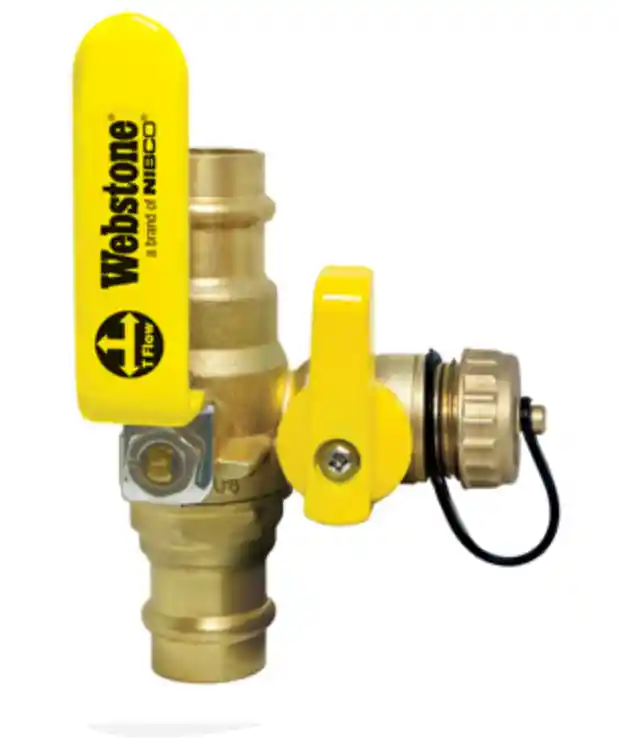 NIBCO H-80612W 1/2-in. Press Full Port Ball Valve with Drain and Reversible Handle