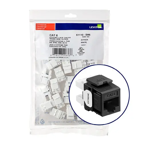 MULTIPLE 61110-BE6 Cat6 QuickPort Jack QuickPack Black