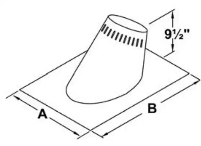 HART & COOLEY 8TLCF12 8-Inch All Fuel Vent Adjustable Roof Flashing with Storm Collar