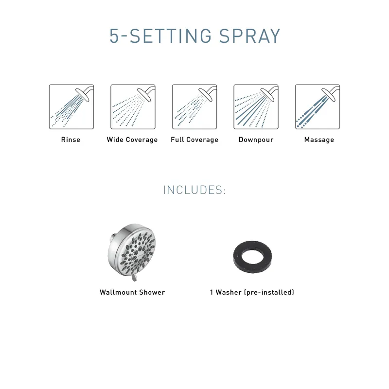 MOEN 23026EP Adler Four-Function Eco-Performance Showerhead