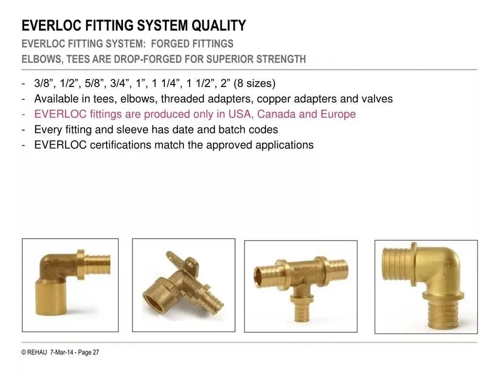 REHAU 235597-101 REHAU EVERLOC 1-1/4 Brass Elbow ASTM F2080
