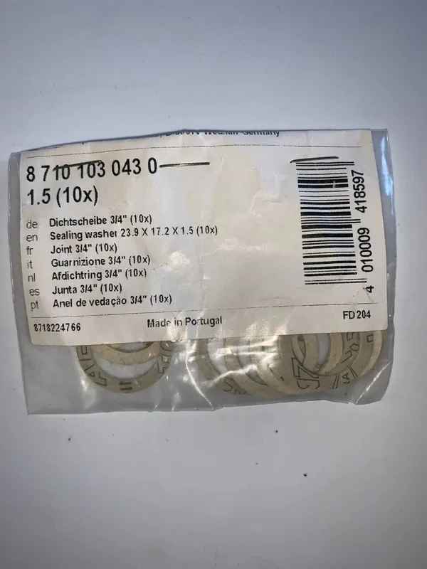 BOSCH 8710103043 Water Connection Gasket