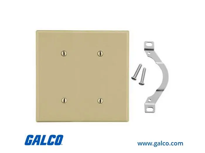 HUBBELL P24I Blank Wallplate 2-Gang Ivory