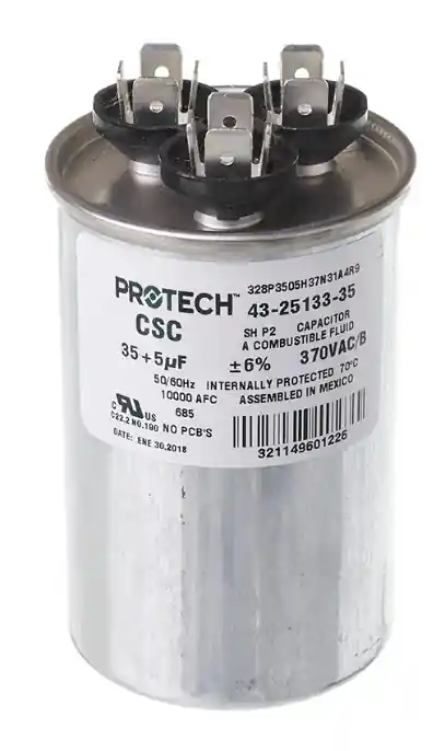 RUUD 43-25133-35 Dual Run Round Capacitor 35/5 MFD