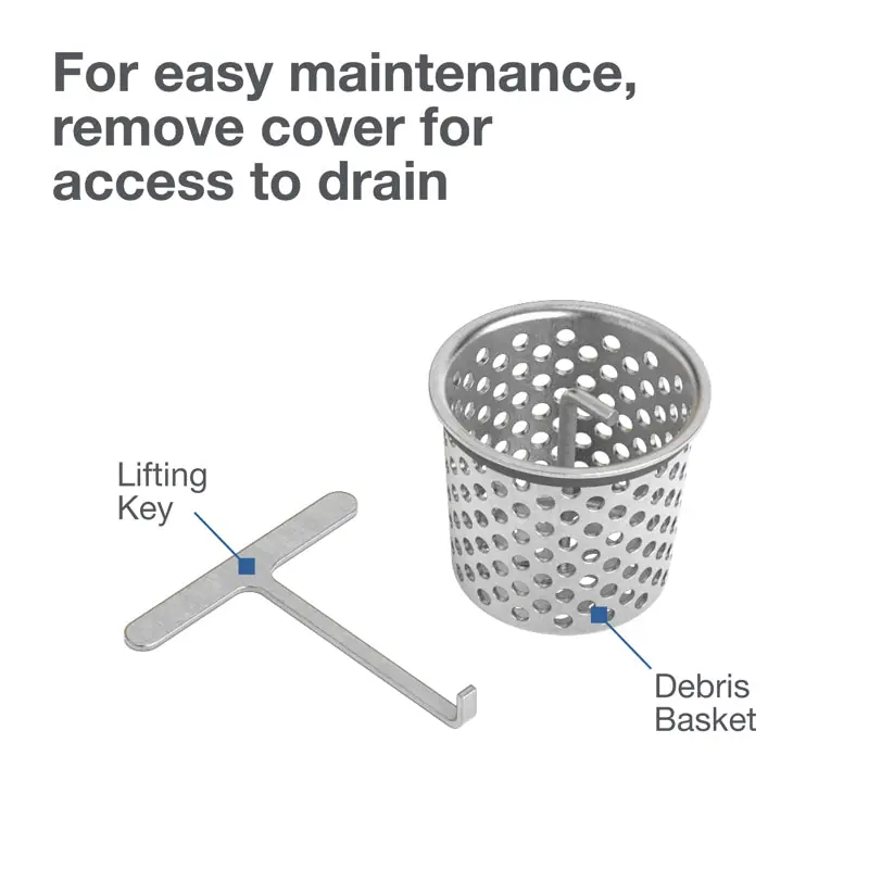 OATEY SD04BSTL QuickDrain 4 in. Square Tile-In Kit - Brushed Stainless Steel