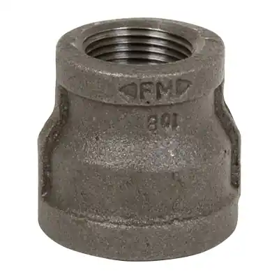 Approved 4COUP Reducing Coupling, 4 in. x 3/4 in. NPT Threaded, 150# Black Malleable Iron