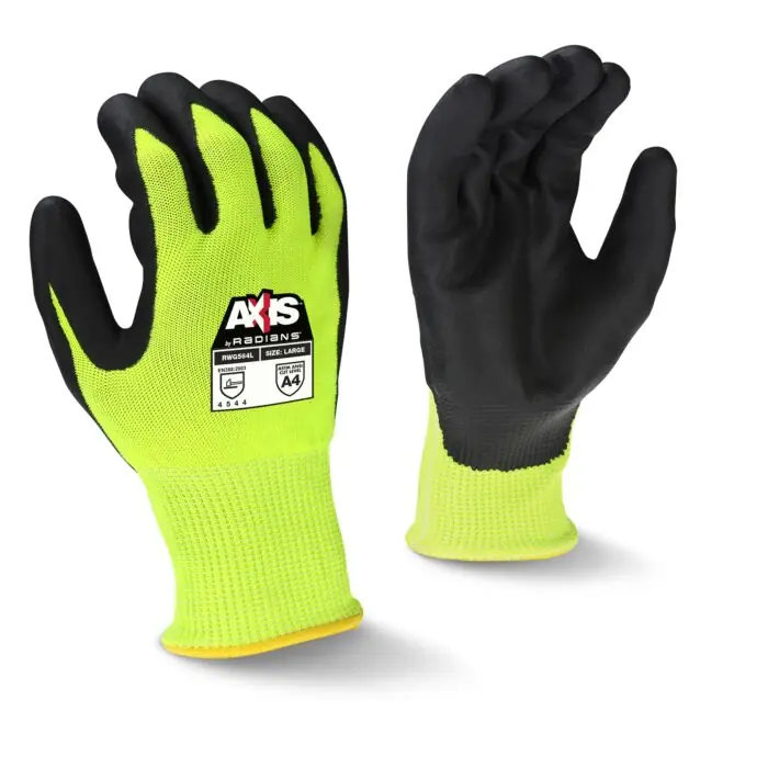Radians RWG564-2X-DZ Axis ANSI Cut A4 Hi-Viz Gloves Size 2X-Large