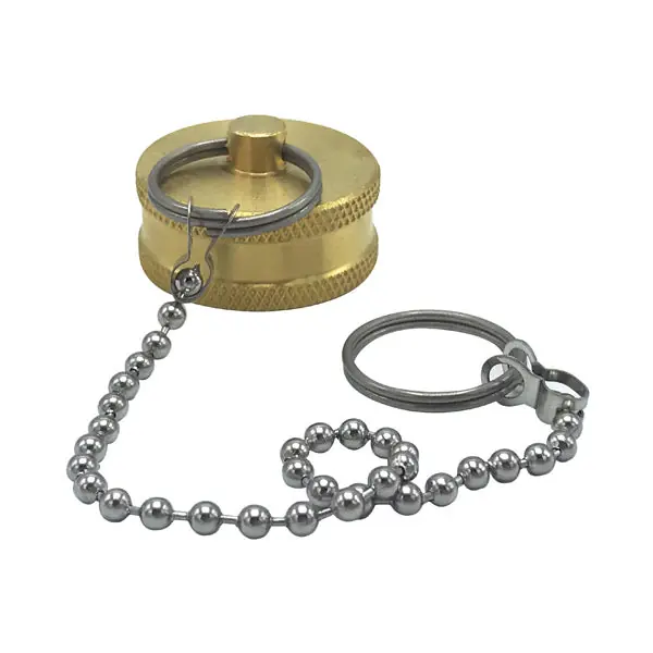 3/4'' FHT Brass Hose Cap With Chain