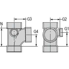 NIBCO P417-338 3 PVC DWV Sanitary Tee w/ 2 Right Side Inlet