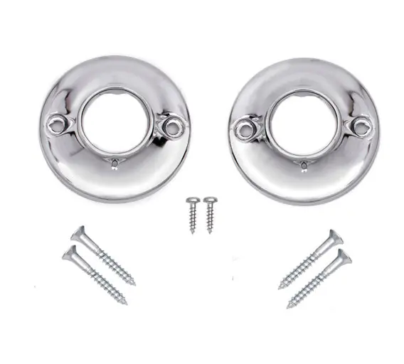 1'' Chrome Plated Stamped Steel Shower Bar Flanges (Pair)