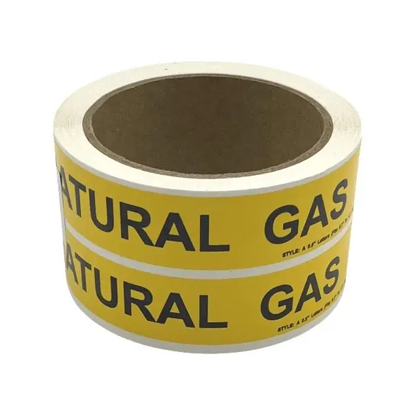 Small Gas Piping Label (100/ROLL)