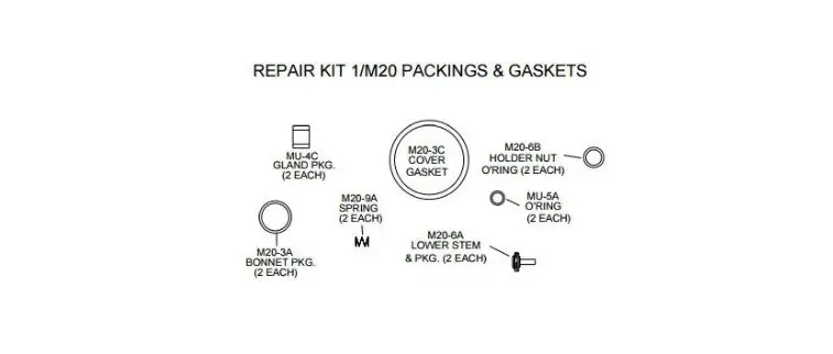 Leonard Valve 1/M20 Packing and Gasket Kit