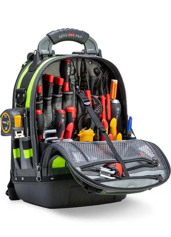 Veto Pro Pac TECHPACHI-VIZYELLOW Veto Pro Pac Tech Pac Hi-Viz Yellow Backpack Tool Bag TECHPACHI-VIZYELLOW