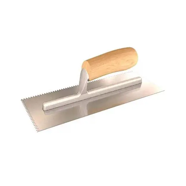 BON 87-165 Notched Trowel with V-Notch and Wood Handle