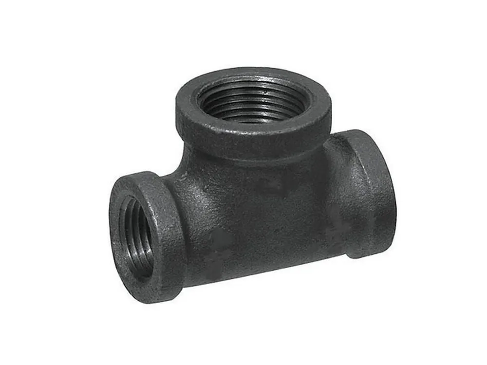 MALLEABLE 520-338 Black Iron Reducing Tee 3 x 3 x 2 Inch