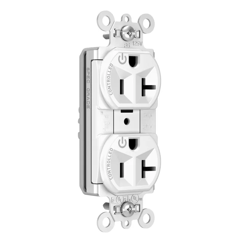 Pass & Seymour PT5362CDW PlugTail Heavy Duty Spec Grade Plug Load Controllable Receptacle 20A 125V