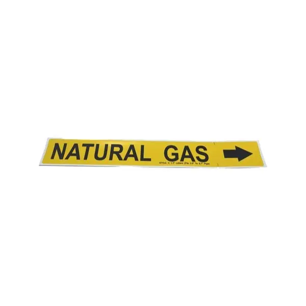 Large Gas Piping Labels (2 1/2'' X 7 7/8'') with arrow