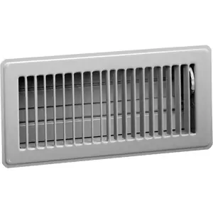HART & COOLEY 4210412W 4 x 12 Steel Floor Diffuser - White