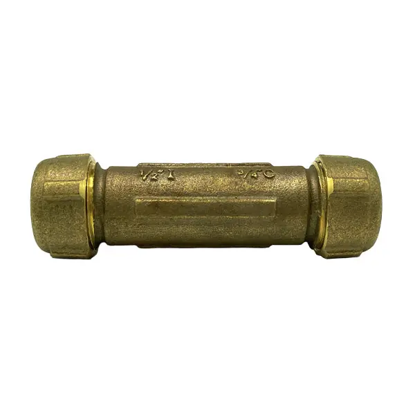 1/2'' Long Brass Compression Coupling (Lead-Free)