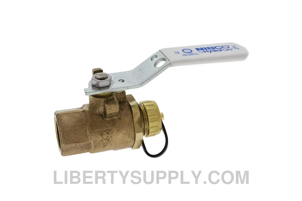 NIBCO NLB958X8 Bronze Ball Valve 3/4 in Threaded with Hose Cap and Chain