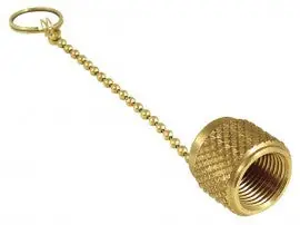 CPS AVC6C Brass Caps with Chain Tether 3/8in SAE