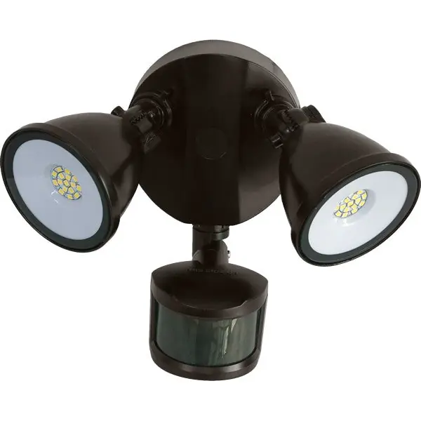 Morris Products 72563B Morris Products LED Round 2-Head Security Light with Motion Sensor 24W