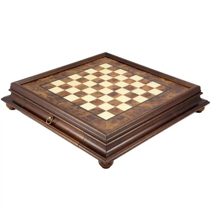 ELM 20.6 Inch Briarwood and Elm Chess Cabinet with Drawer