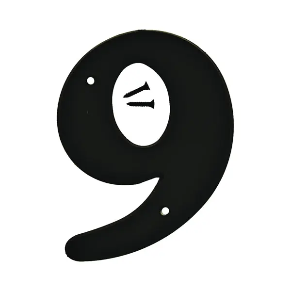 HY-KO 30209 House Number 6-inch Black Number 9