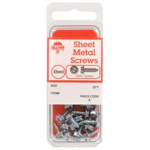 HILLMAN 5308 Hillman Zinc Slotted Hex Head Sheet Metal Screws #8 x 3/4 Inch