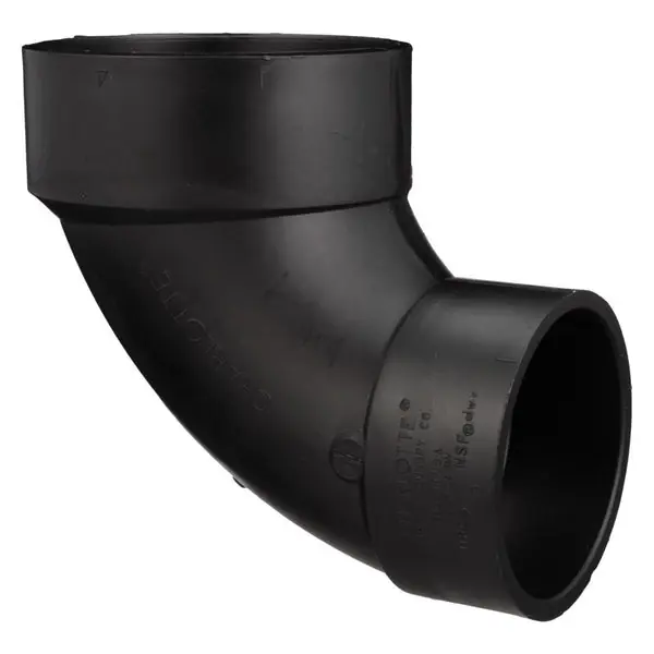 CHARLOTTE PIPE AND FOUNDRY ABS003290600 3 in. Hub X 4 in. D Hub ABS 90 Degree Elbow