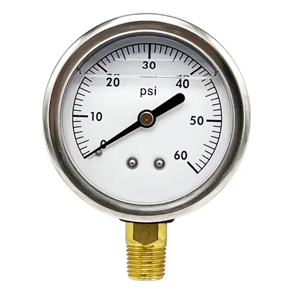 2 1/2'' 60 PSI Liquid Filled Gauge