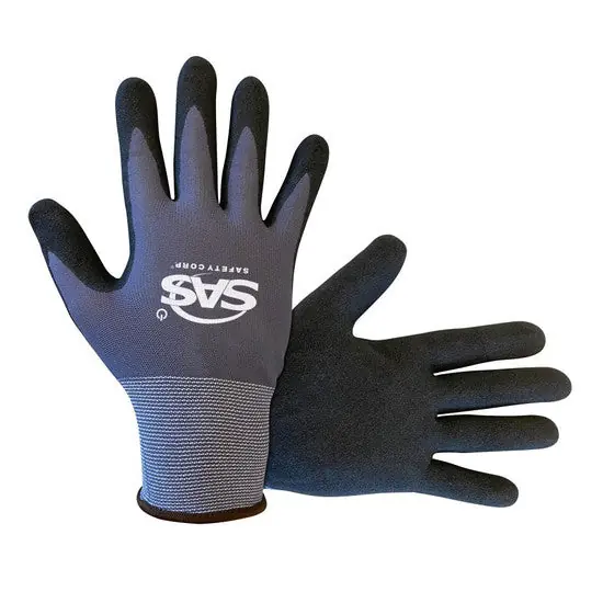 SAS SAFETY 670-7002 Single-Dip Nitrile Gloves Medium 12-Pack