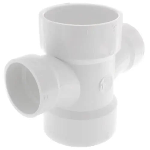 NIBCO P429-338 3 x 2 PVC DWV Double Sanitary Tee