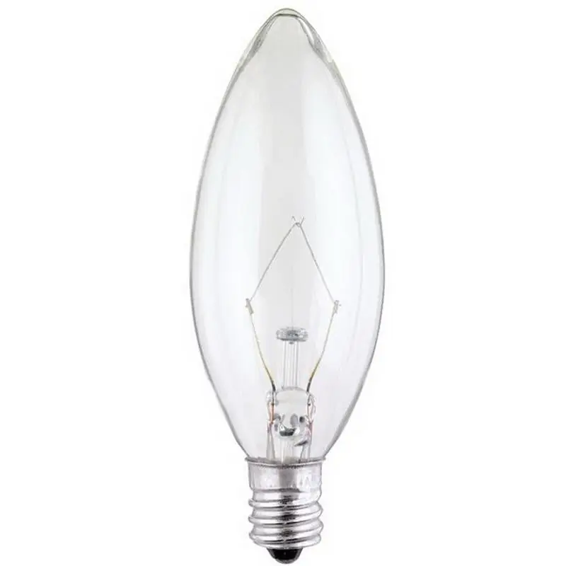 Westinghouse 0368100 15W B9 1/2 Torpedo Incandescent Clear E12 Candelabra Base 130V