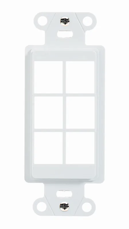 ONQ WP3416WH 6-Port Decorator Outlet Strap White