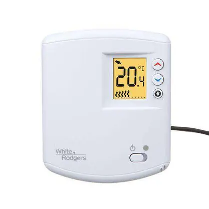 WHITE-RODGERS 1E65-144 120/240vac SPST Heat Only Line Voltage 2 Wire Digital Non Programmable Thermostat With Lighted Display