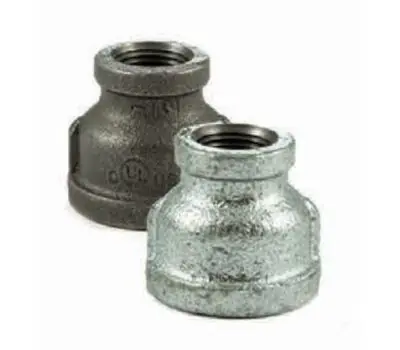 CHARMAN 660552 1 in. FNPT x 1/2 in. FNPT Black Malleable Iron Reducing Coupling, Import