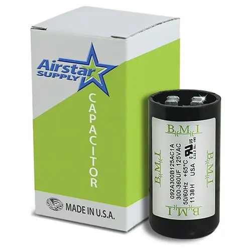 Precision Electric Motor Sales 092A300B125AC1A 300 - 360 uF x 110/125 VAC BMI Start Capacitor