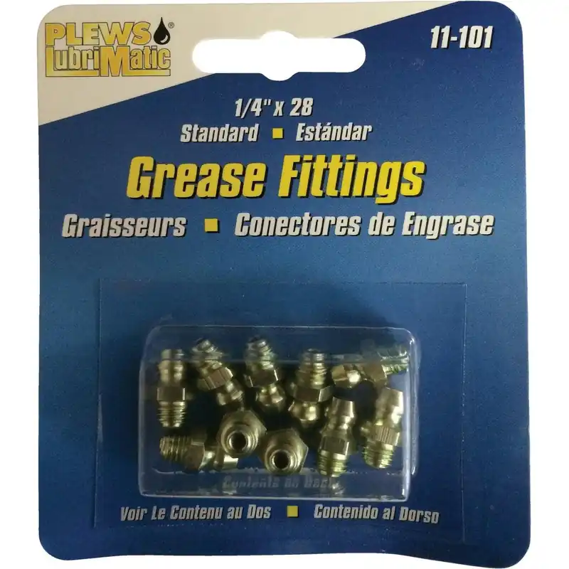 Plews LubriMatic 11-101 Straight Angle 1/4-28 Grease Fitting
